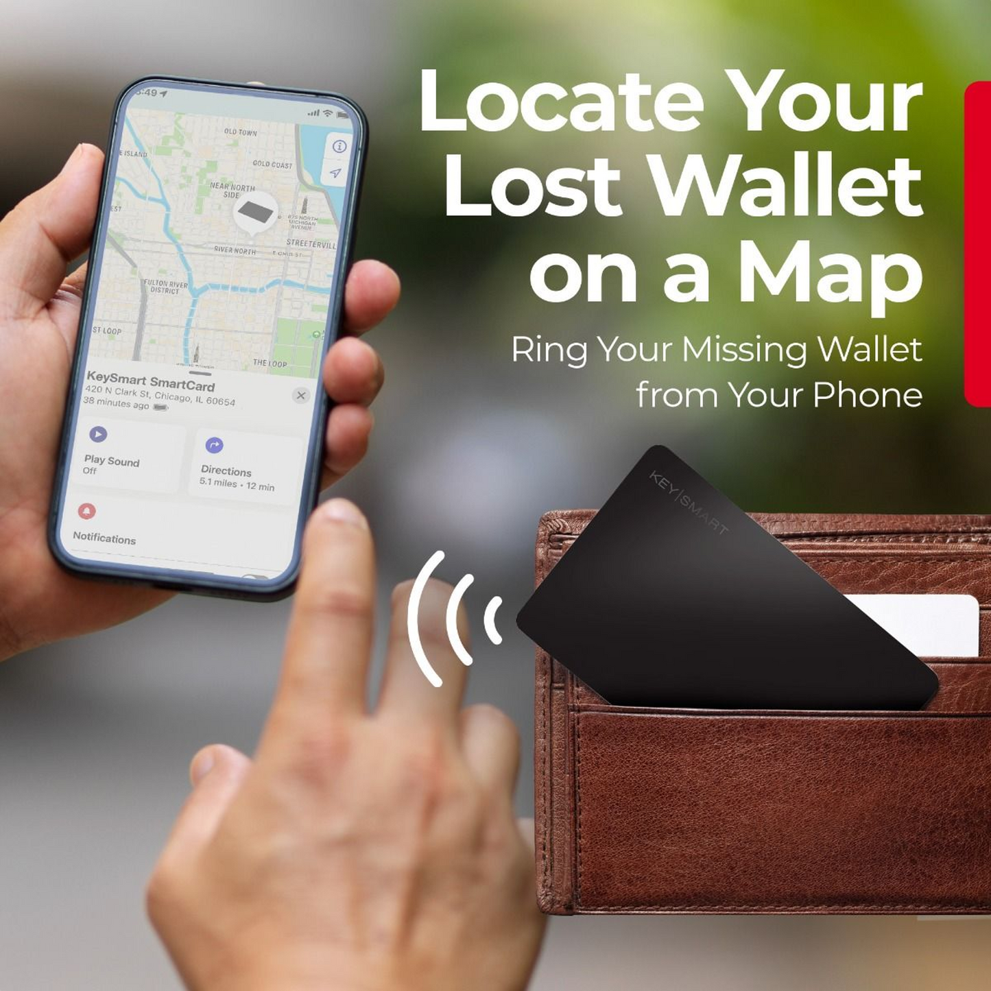 KeySmart SmartCard Credit Card Tracker Black