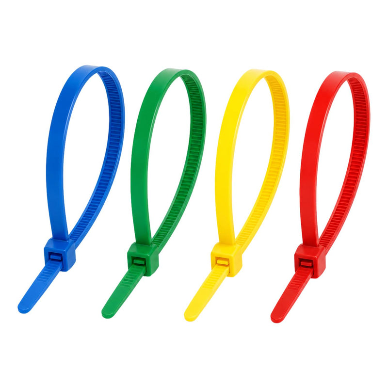 Cable Ties Multi Colour 300mm x 3.6 Strong Zip Ties (200 Pack)