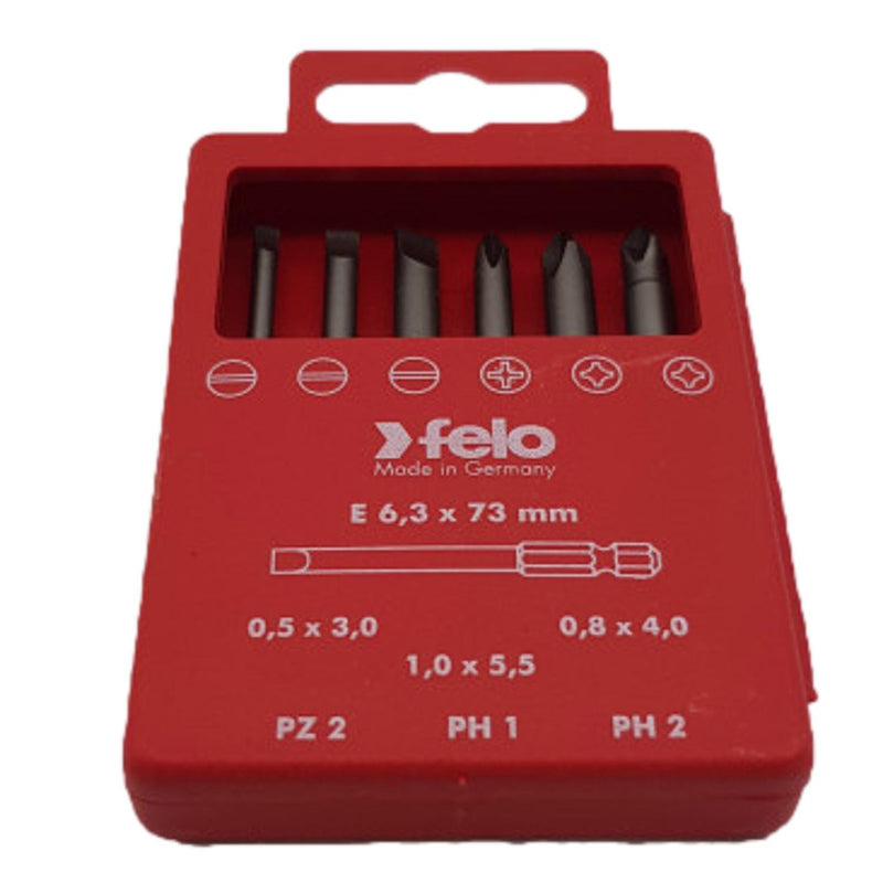 Felo Bit Box Pro E 6,3 X 70 SL/PZ/PH 6 Piece Set