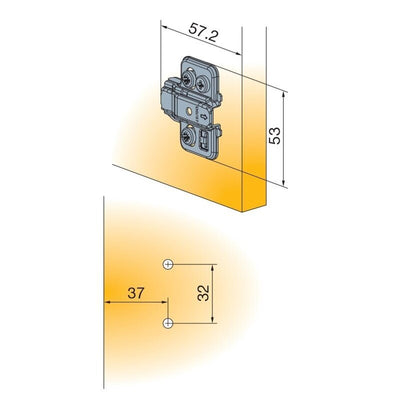 Titus T-Type 70° Bi-Fold Cabinet Hinge & Mounts (2 Pack)