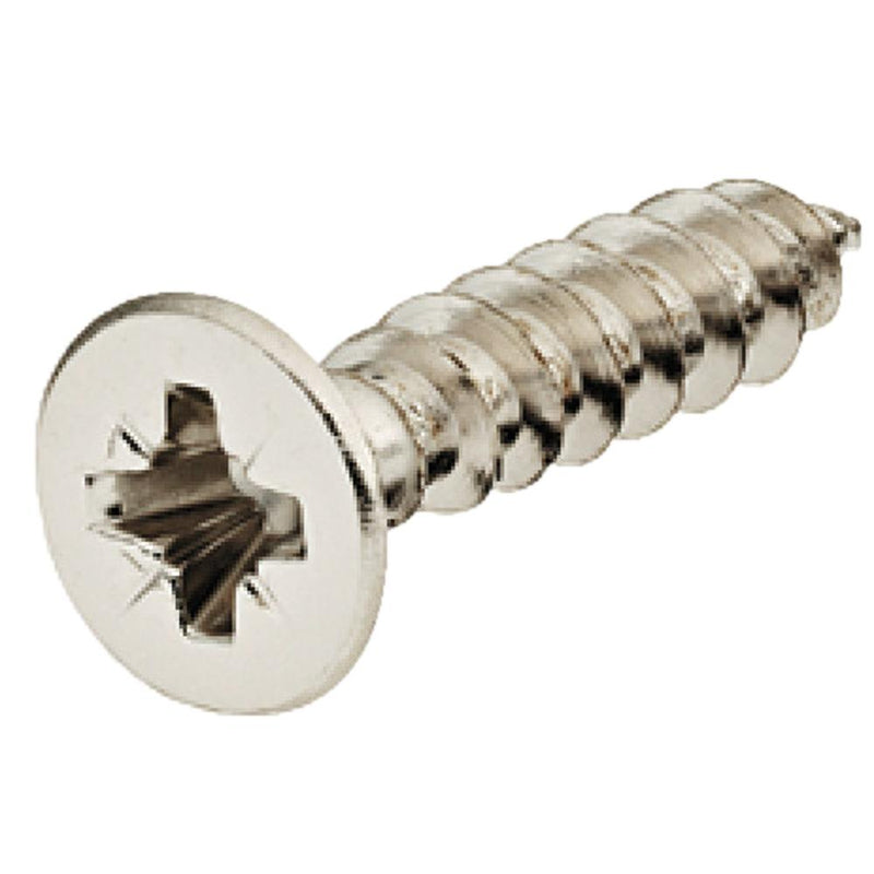 Hafele 4.0 x 17mm Nickel Screws For Hinges (50 Pack)