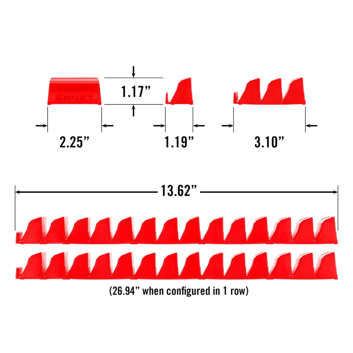 Ernst 5612 Screwdriver Pro 26 Tool Storage Organiser Red