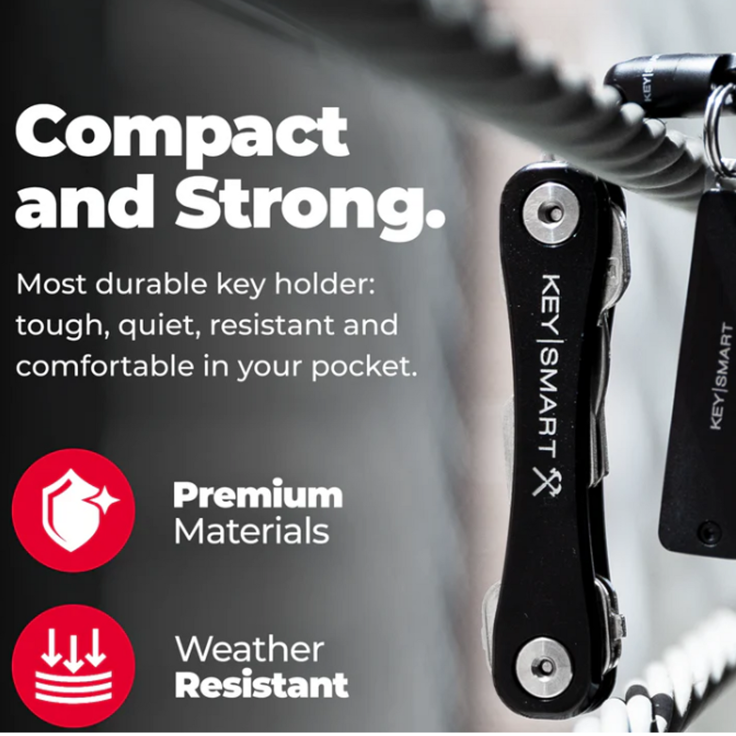 KeySmart Rugged Compact Key Holder Black