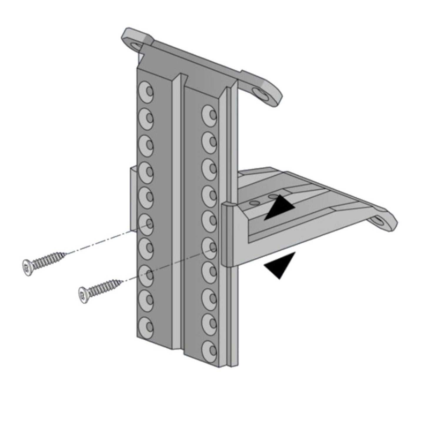 Sloping Ceiling Adapter Brackets For Sliding Door Profiles & Wardrobes Hettich 14004