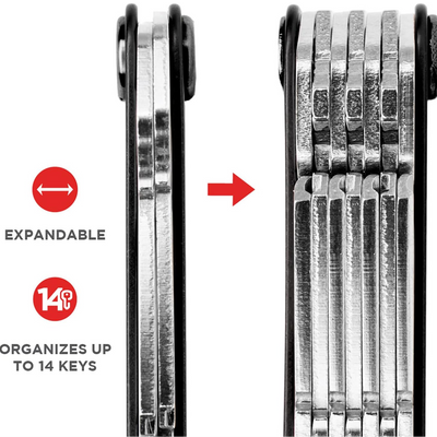 KeySmart Original Compact Key Holder Forged Fibre Carbon Red 