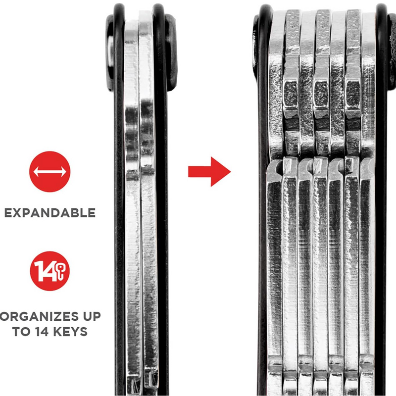 KeySmart Original Compact Key Holder Forged Fibre Carbon Red 