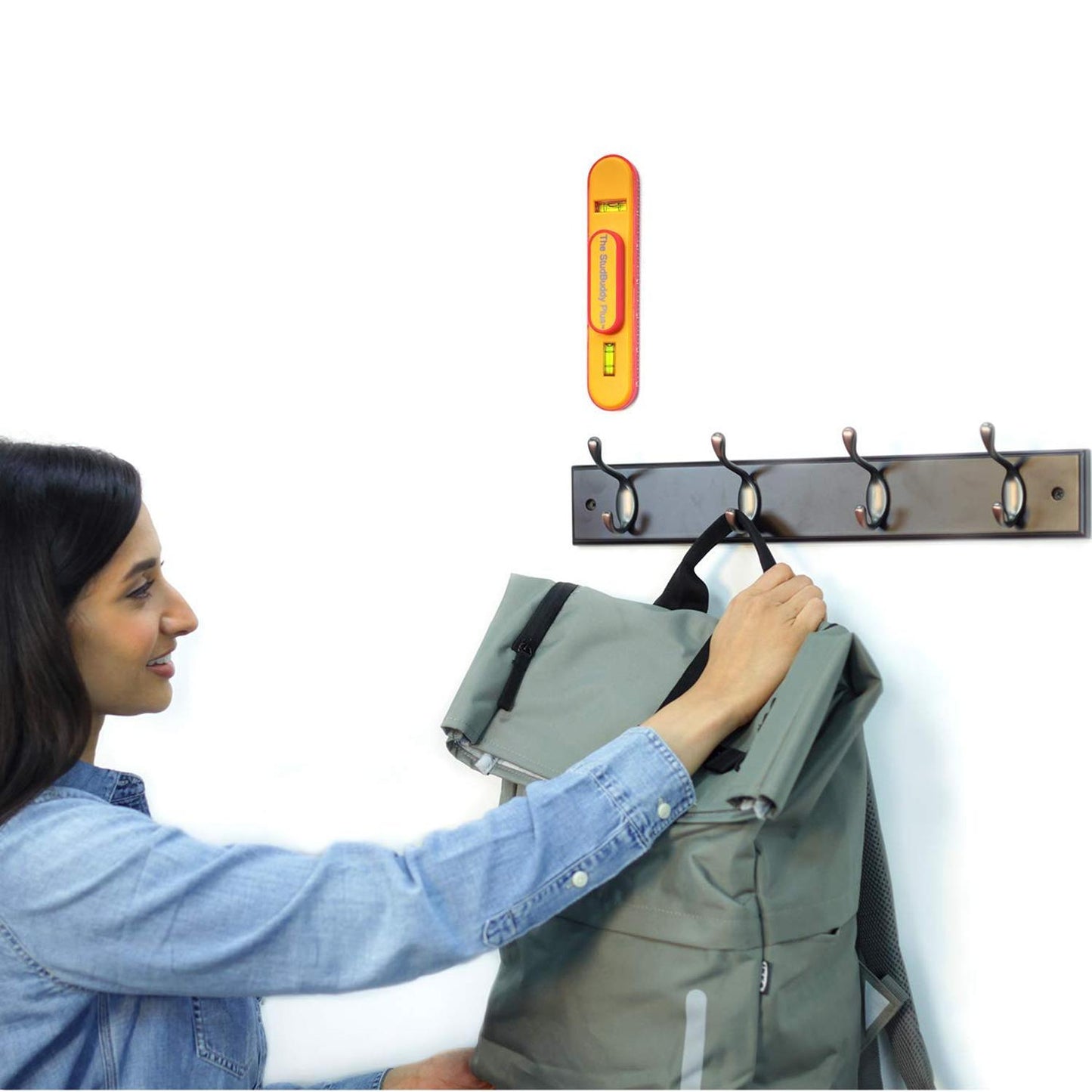 The StudBuddy Plus Magnetic Stud Finder & Spirit Level