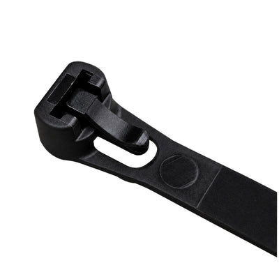 Black Releasable Cable Ties 250mm x 7.6mm, Pack of 100 – Strong Zip Ties