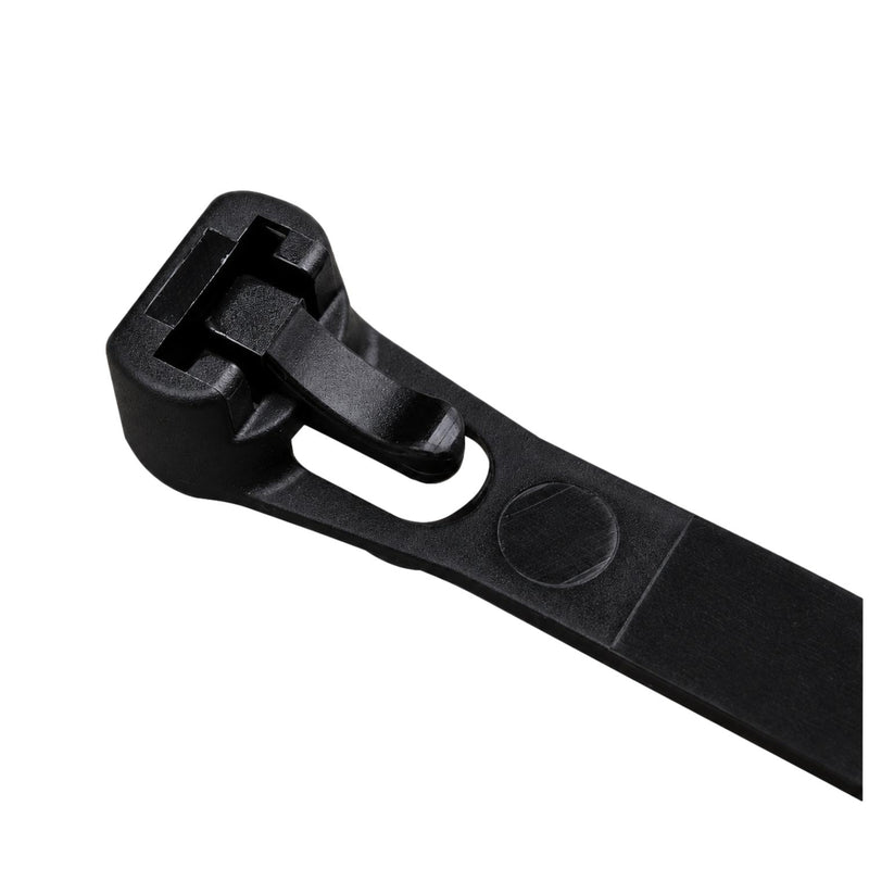 Black Releasable Cable Ties 250mm x 7.6mm, Pack of 100 – Strong Zip Ties