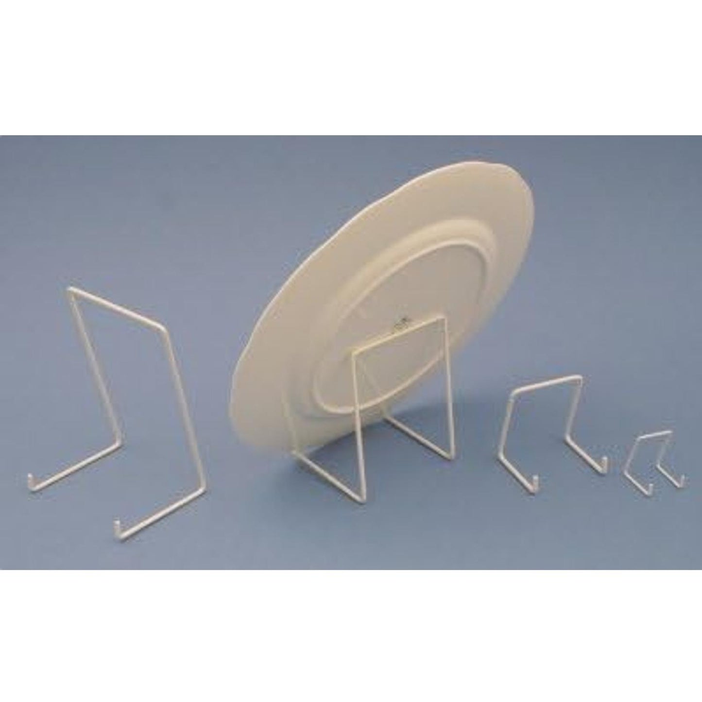 JES Large 140mm Wire Plate Stand White (Size 6, 10 Pack)