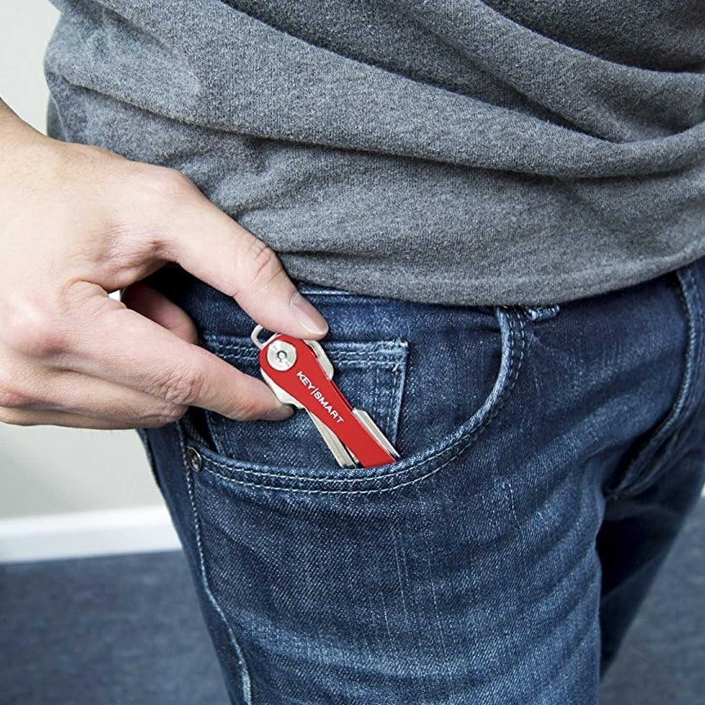 KeySmart Original Compact Keyring Key Holder Red