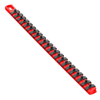 Ernst 8400M 18" Magnetic Socket Organizer with 22 1/4-Inch Twist Lock Clips, Red