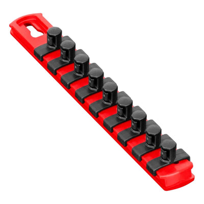 Ernst 8411M 8" Magnetic Socket Organizer with 9 3/8" Twist Lock Clips, Red