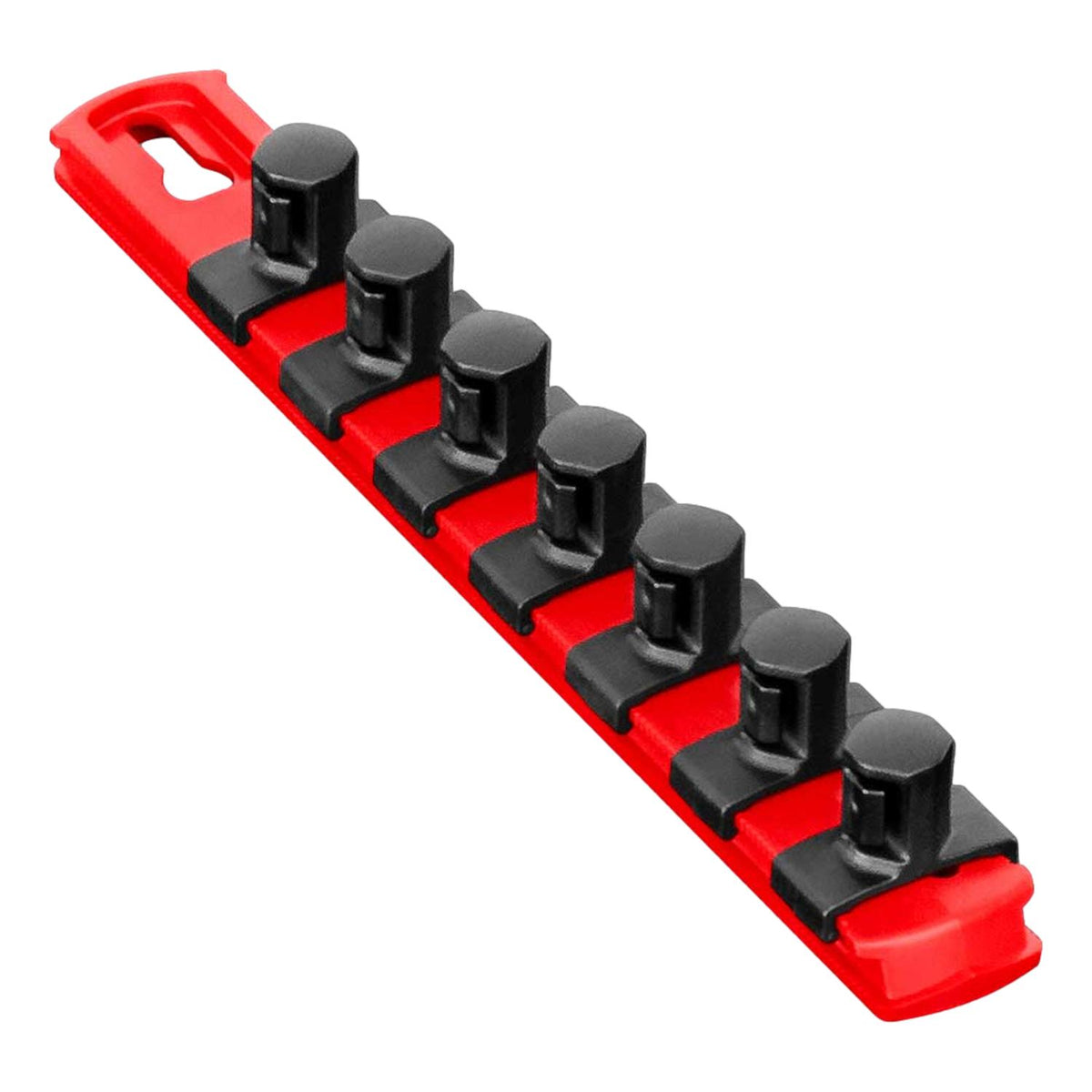 Ernst 8412M 8" Magnetic Socket Organizer with 7 1/4" Twist Lock Clips, Red