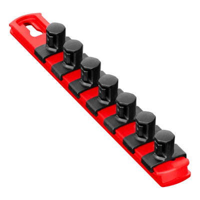 Ernst 8412M 8" Magnetic Socket Organizer with 7 1/4" Twist Lock Clips, Red