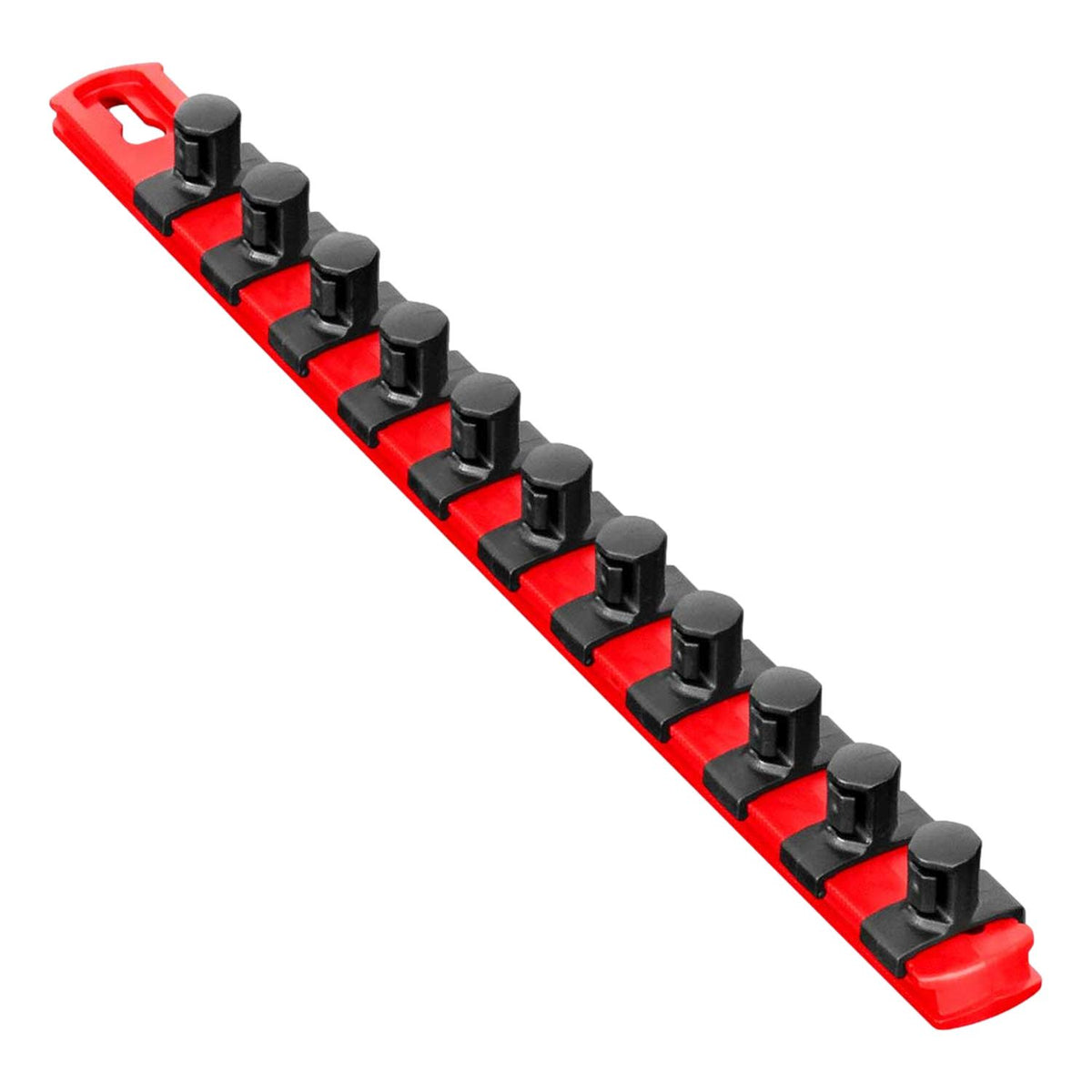Ernst 8416M 13" Magnetic Socket Organizer with 11 1/2" Twist Lock Clips, Red