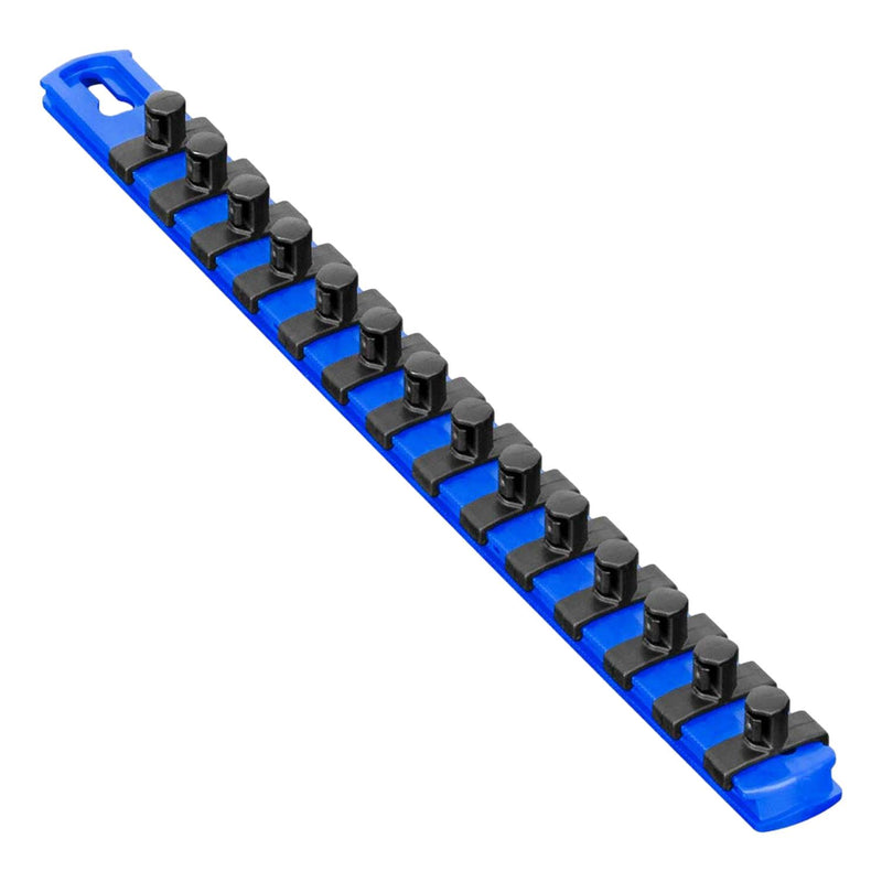 Ernst 8418 13" Socket Organizer with 14 3/8" Twist Lock Clips, Blue