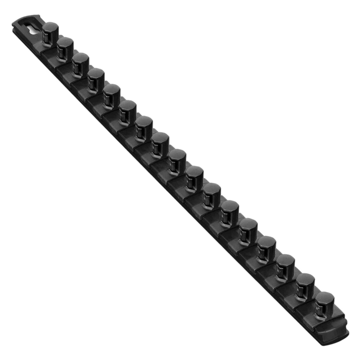 Ernst 8422M 18" Magnetic Socket Organizer with 17 1/2-Inch Twist Lock Clips, Black