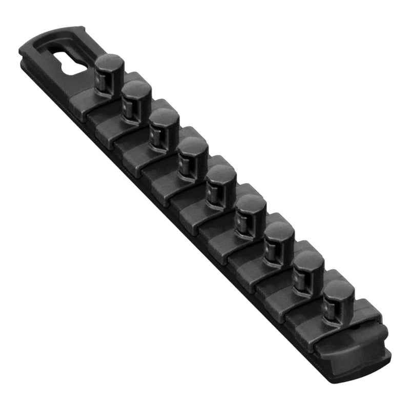 Ernst 8427M 8" Magnetic Socket Organizer with 9 3/8" Twist Lock Clips, Black