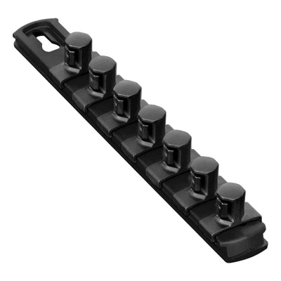 Ernst 8428M 8" Magnetic Socket Organizer with 7 1/4" Twist Lock Clips, Black