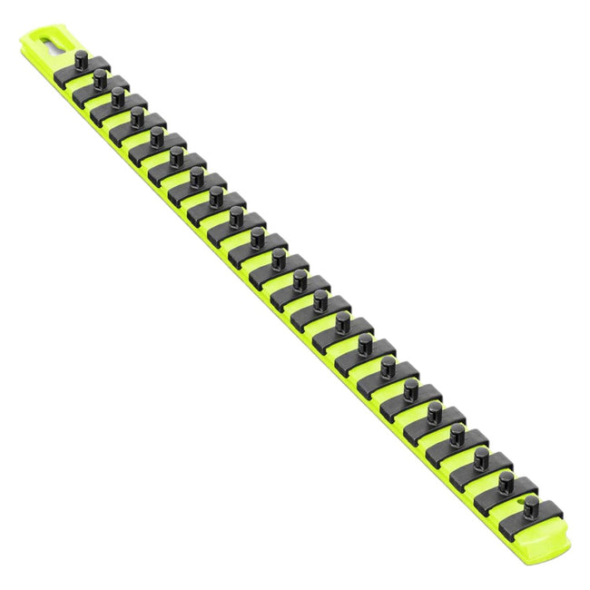 Ernst 8434HV 18" Socket Organizer with 22 1/4-Inch Twist Lock Clips, High-Visibility