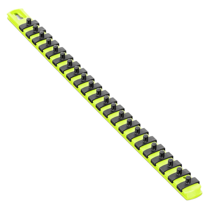 Ernst 8434HV 18" Socket Organizer with 22 1/4-Inch Twist Lock Clips, High-Visibility