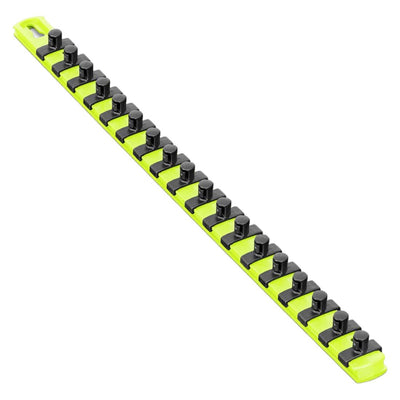 Ernst 8435HV 18" Socket Organizer with 18 3/8-Inch Twist Lock Clips, High-Visibility