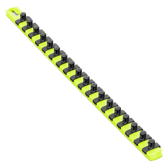 Ernst 8435HV 18" Socket Organizer with 18 3/8-Inch Twist Lock Clips, High-Visibility