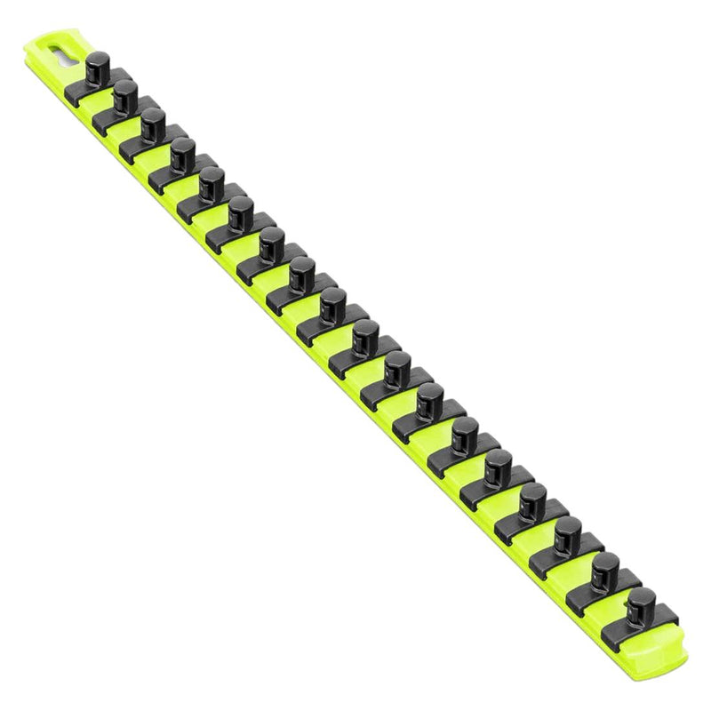 Ernst 8435HV 18" Socket Organizer with 18 3/8-Inch Twist Lock Clips, High-Visibility