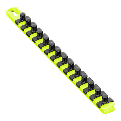 Ernst 8438HV 13" Socket Organizer with 14 3/8" Twist Lock Clips, High Visibility