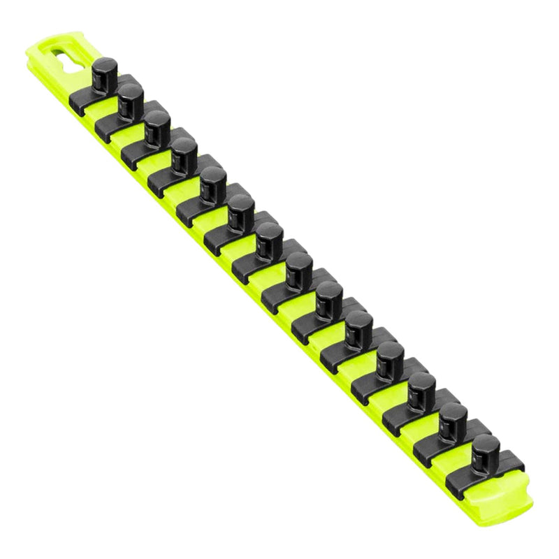 Ernst 8438HV 13" Socket Organizer with 14 3/8" Twist Lock Clips, High Visibility
