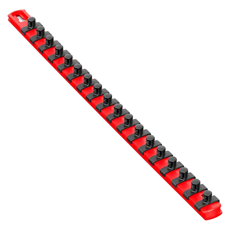 Ernst 8401M 18" Magnetic Socket Organizer with 18 3/8-Inch Twist Lock Clips, Red