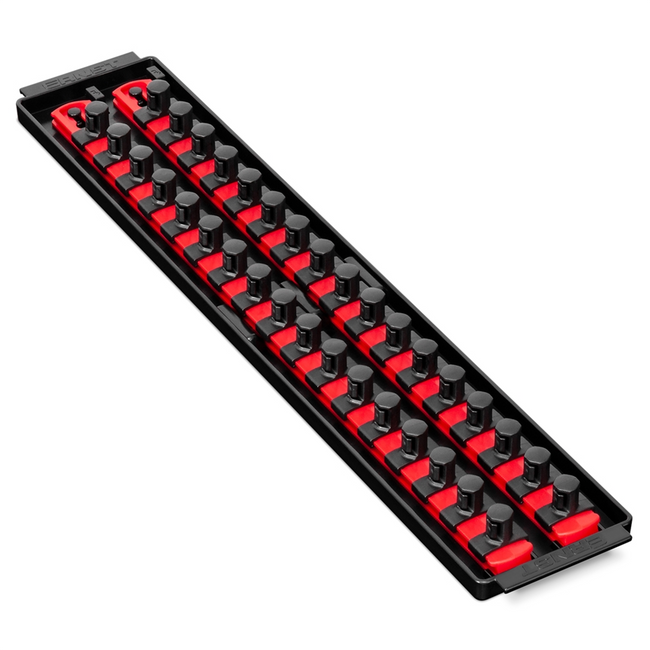 Ernst 2 Rail Twist Lock 1/2" Socket Boss® Storage Organiser Rail 18” Red