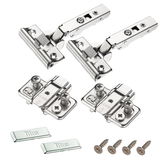 Titus T-Type Soft-close 110° Clip-on Cabinet Hinge (2 Pack)