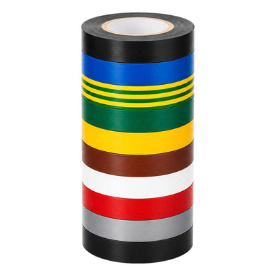 Electrical Insulation Tape PVC Flame Retardant 10 Roll Multi Pack 19mm x 33m