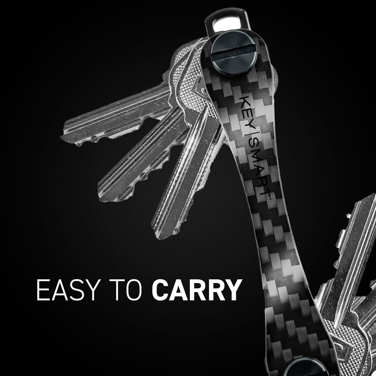 KeySmart Original Compact Key Holder Carbon Fiber 3K Weave 