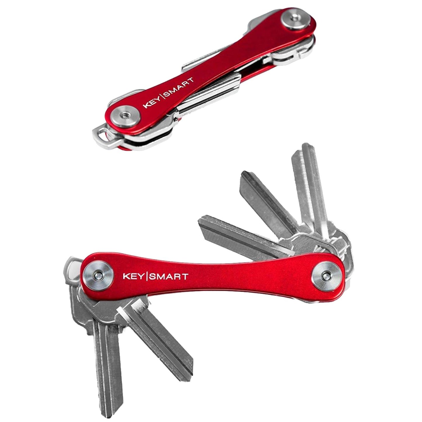 KeySmart Original Compact Keyring Key Holder Red