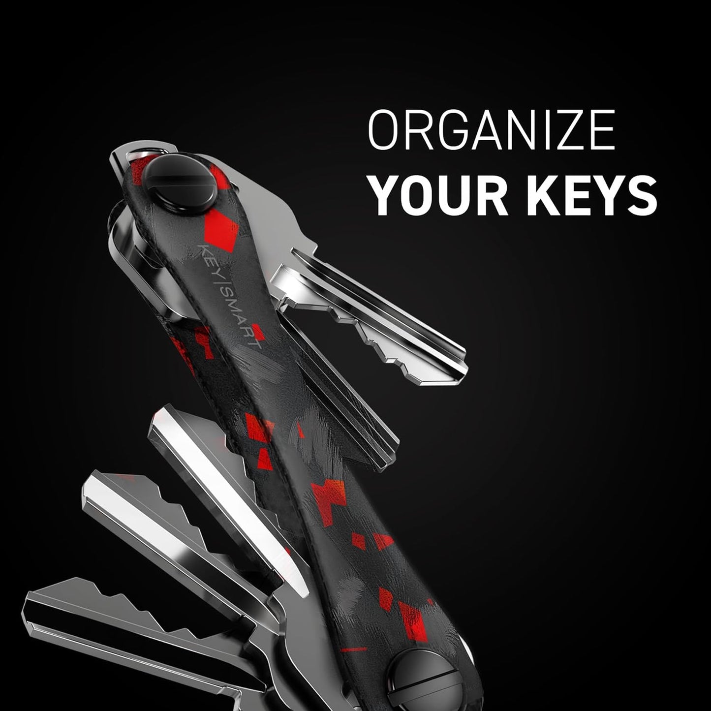 KeySmart Original Compact Key Holder Forged Fibre Carbon Red 