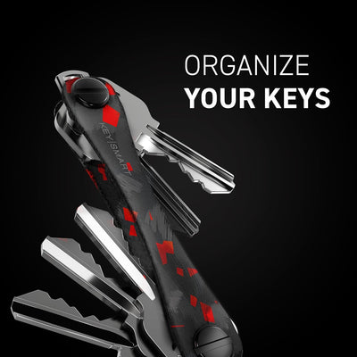 KeySmart Original Compact Key Holder Forged Fibre Carbon Red 