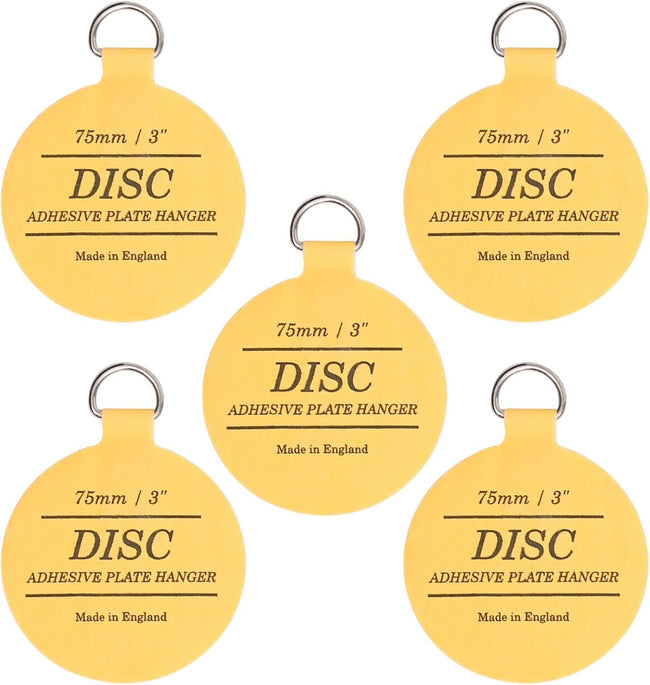 Disc Plate Hangar for Walls - Invisible Self Adhesive Plate Holder 5 Pack (3"/75mm)