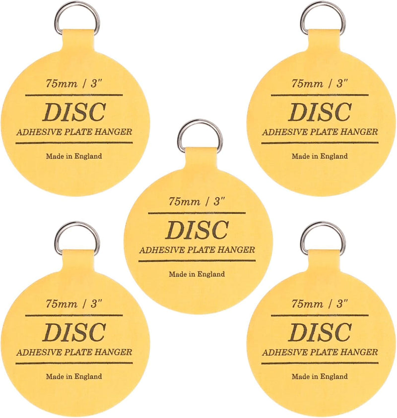 Disc Plate Hangar for Walls - Invisible Self Adhesive Plate Holder 5 Pack (3"/75mm)