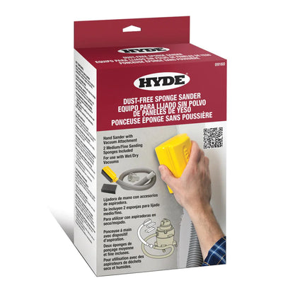 Hyde 09160 Dust Free Sponge Hand Sander with 3ft Hose