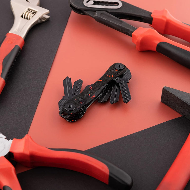 KeySmart Original Compact Key Holder Forged Fibre Carbon Red 