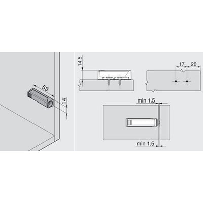 Blum Tip-On Adapter Short 956.1201