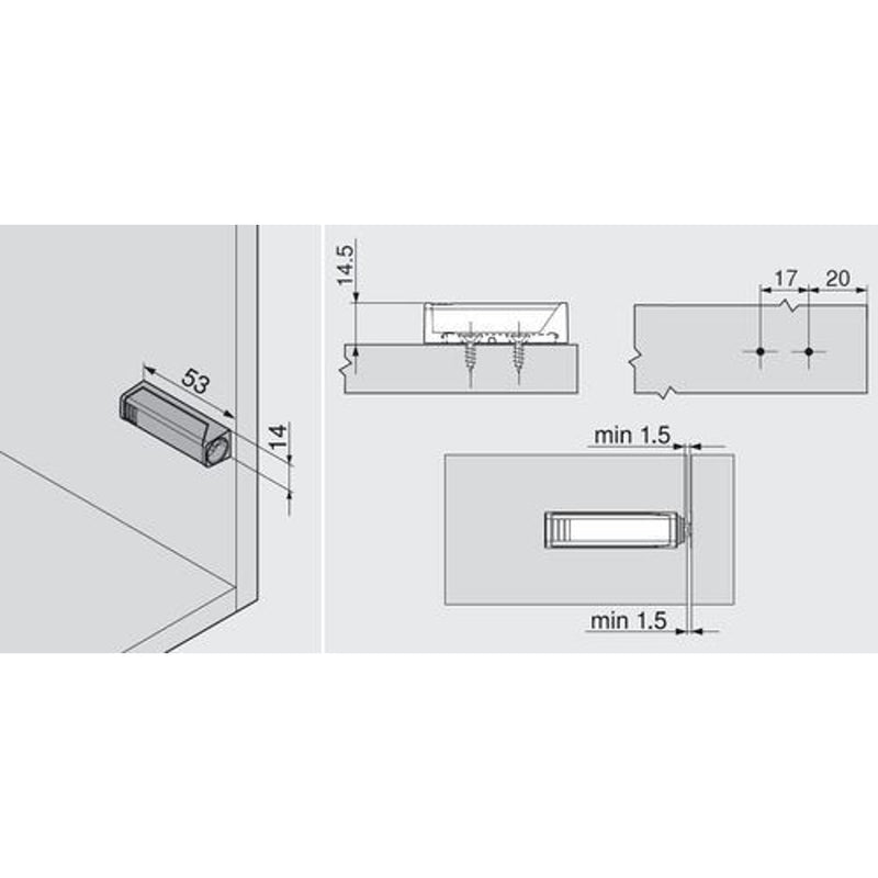 Blum Tip-On Adapter Short 956.1201
