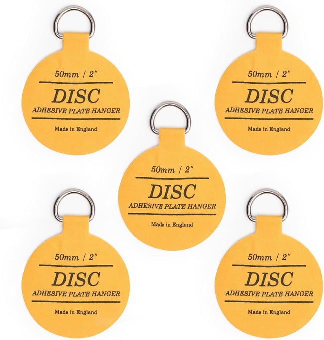Disc Plate Hangar for Walls - Invisible Self Adhesive Plate Holder 5 Pack (2"/50mm)