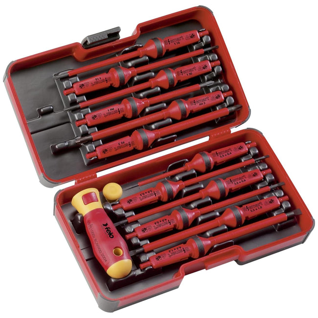 Felo E-Smart VDE Screwdriver Set Slotted/Phillips/Pozi/Torx 14 Piece