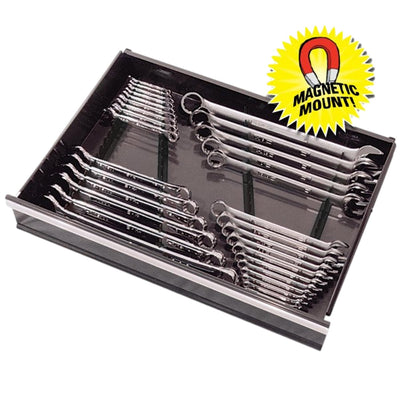 Ernst 40 Tool Space Saver Spanner/Wrench Rail Organisers Magnetic Black 6015M