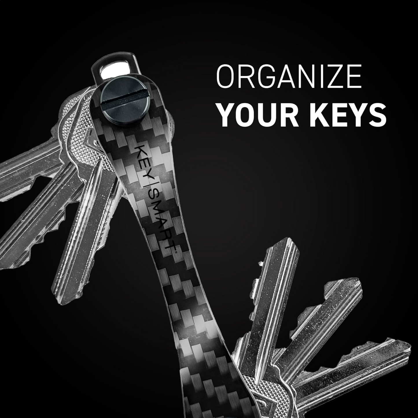 KeySmart Original Compact Key Holder Carbon Fiber 3K Weave 