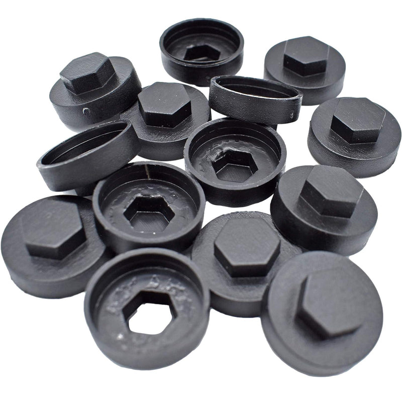 TIMCo Hex Cover Cap 16mm Black (1000 Pack)